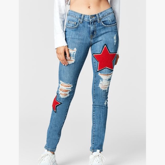 CARMAR red star patch jeans - Picture 1 of 4